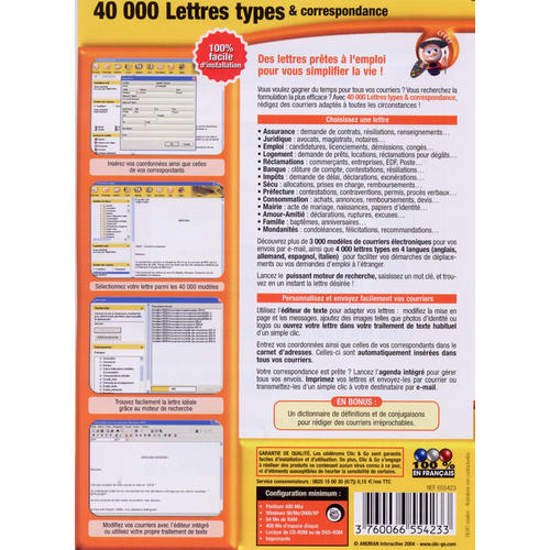 40000 lettres types correspondance