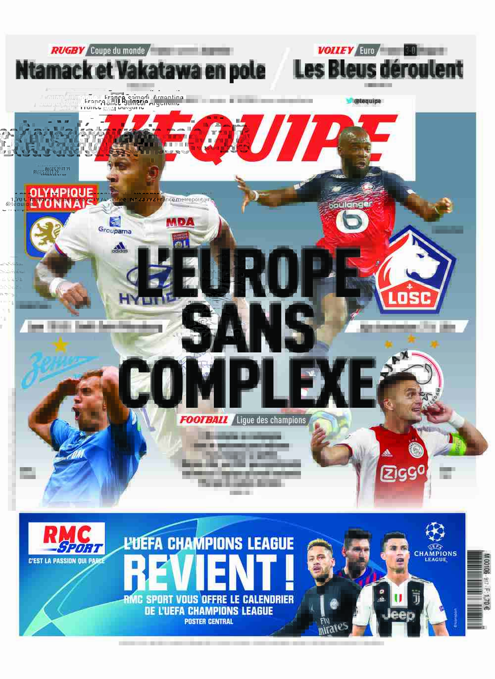 L’equipe du 17 Septembre 2019