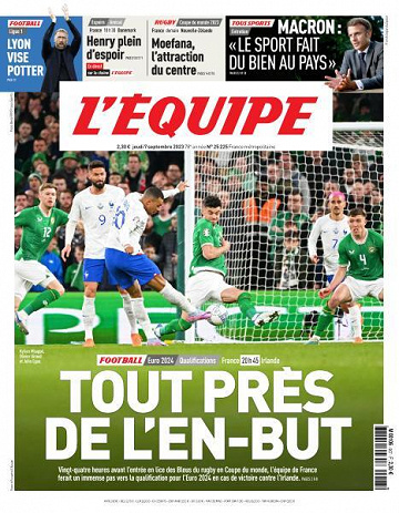 L'equipe du Jeudi 7 Septembre 2023