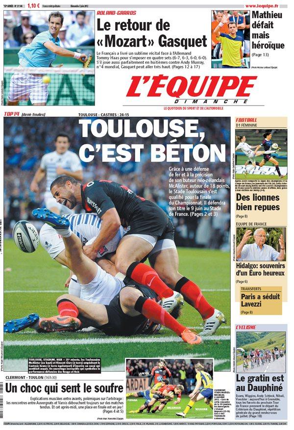 L'equipe Edition du 3 juin 2012