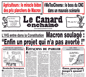 Le Canard Enchaîné du Mercredi 6 Mars 2024