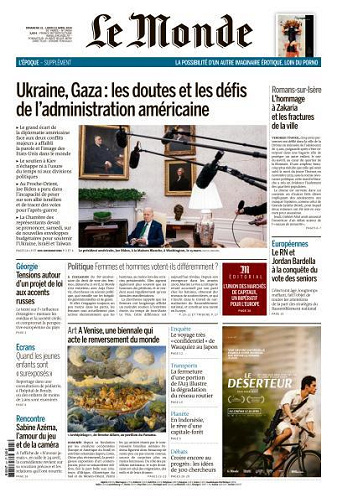 Le Monde du 21 et 22 Avril FRENCH PDF 2024